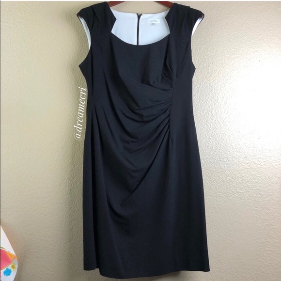 Calvin Klein Cut-Out Neckline Gathered Waist Dress - Picture 1 of 3